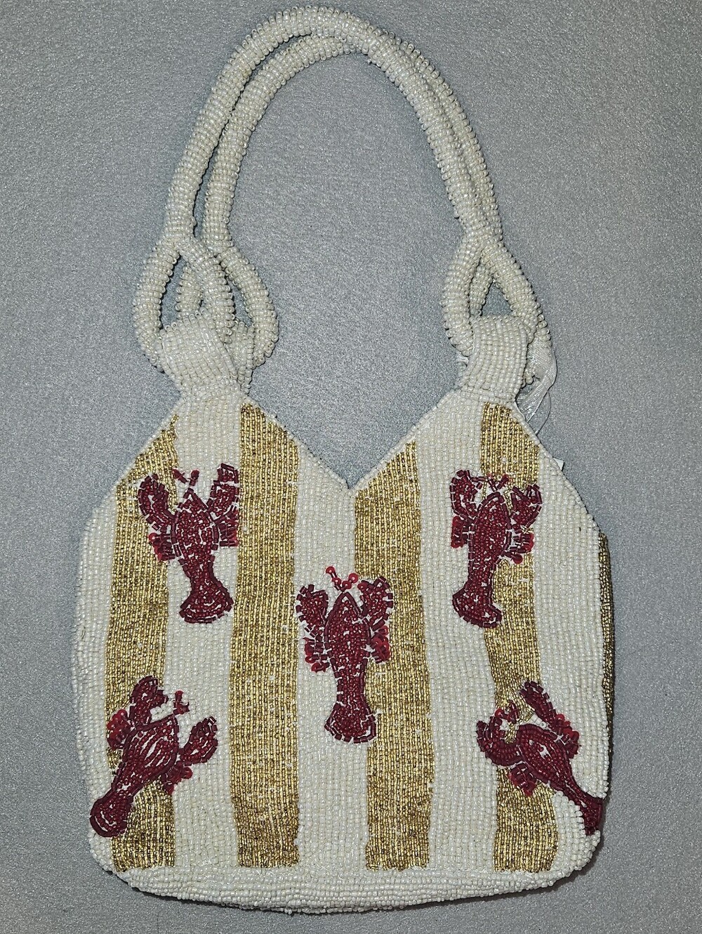 Handcrafted in India Viral Beaded Lobster Bag NWT Coastal Chic Statement Bag - Picture 16 of 16
